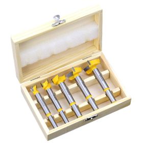 Woodworking Hole Opener Hand Electric Drill Wood Reamer Bit Hinge Alloy Plastic Gypsum Board Wood Hole Extractor (Option: 5 sets)