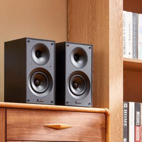 Active Powered Bookshelf Studio Monitor Speakers 25W X2 Bluetooth Coaxial Stereo (Option: Black)
