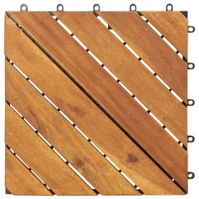 10PC 12inch*12inch High-quality Acacia Wood Modular Flooring, Model 08, Is Easy To Install And Enhances Your Home's Elegance And Comfort. (Option: floorblocks)